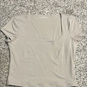 Abercrombie Beige Double Lined SquarE Neck Tee